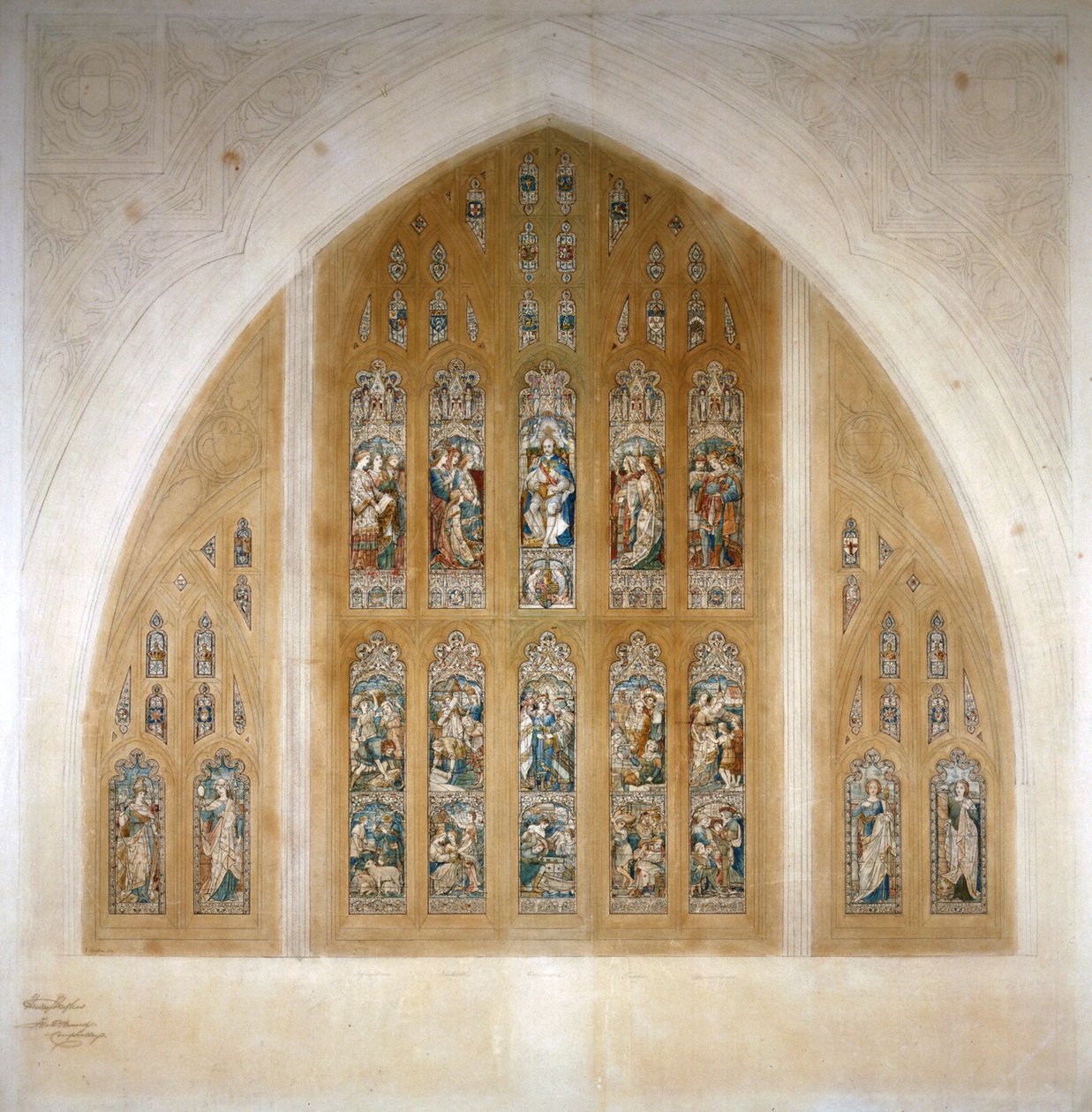 Vitray pencere tasarımı, 1869. by Henry Hughes