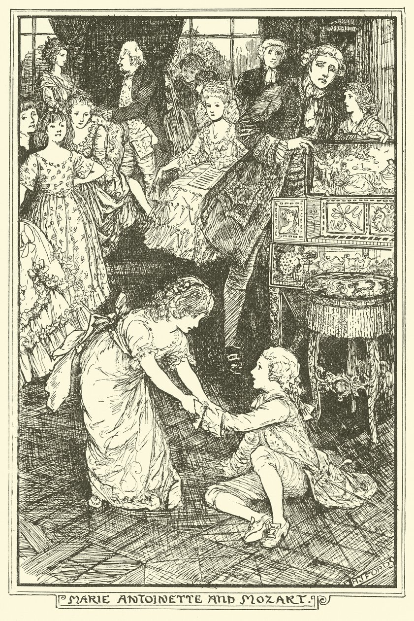 Marie Antoinette ve Mozart by Henry Justice Ford