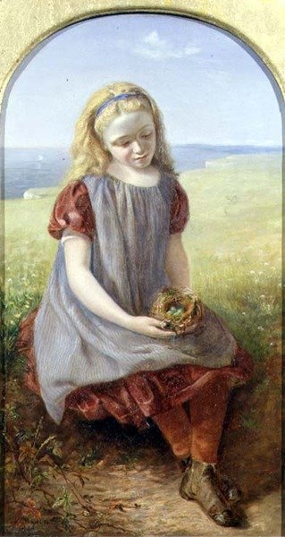 kuş yuvası olan kız by Henry Larpent Roberts