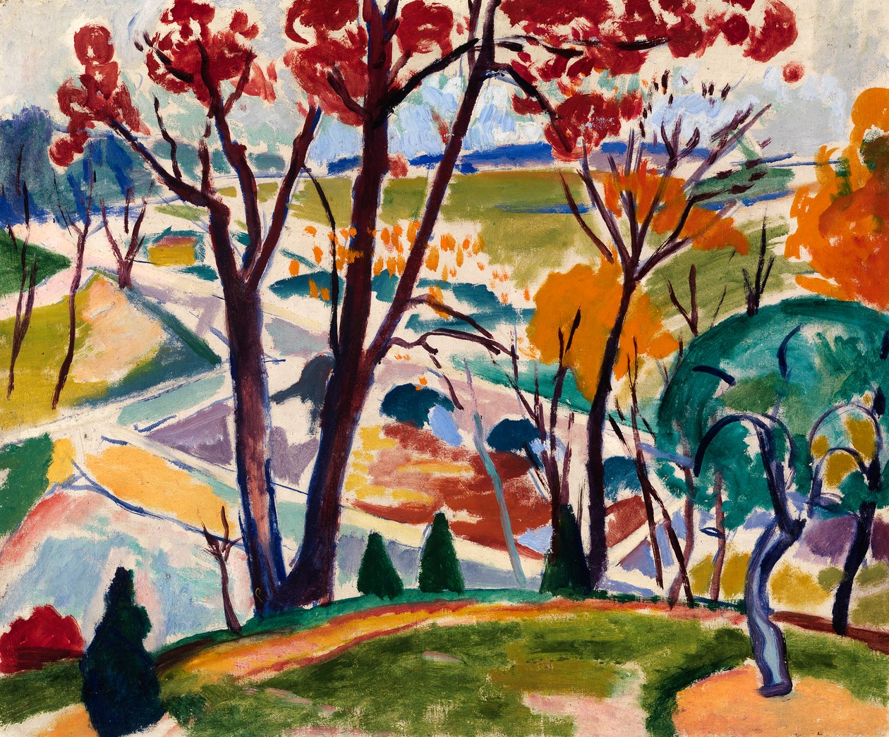Peyzaj, Köprü, Huntingdon Vadisi, ca. 1915-1916. by Henry Lyman Saÿen