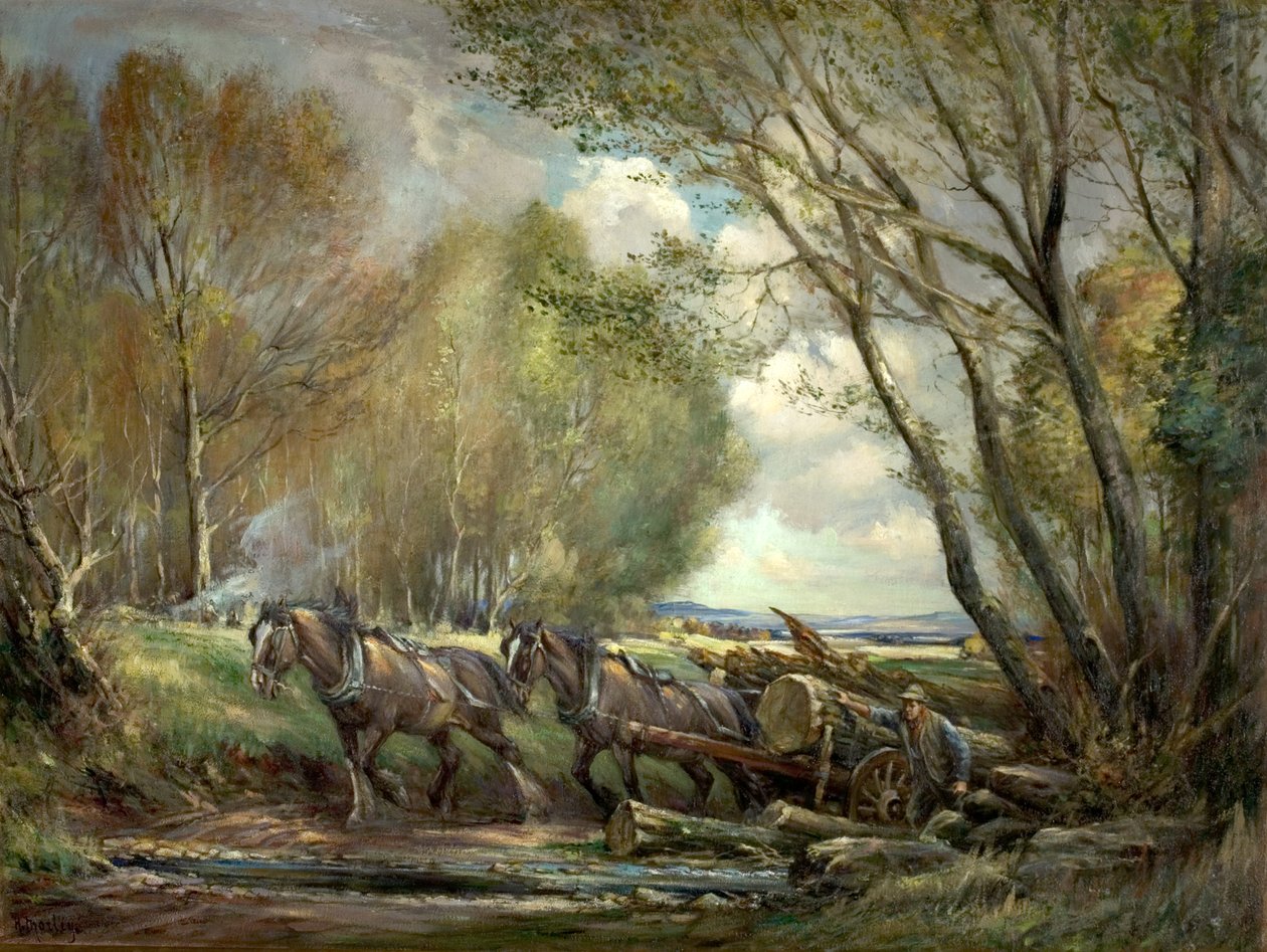 Kereste Taşıma, Stirlingshire, İskoçya by Henry Morley