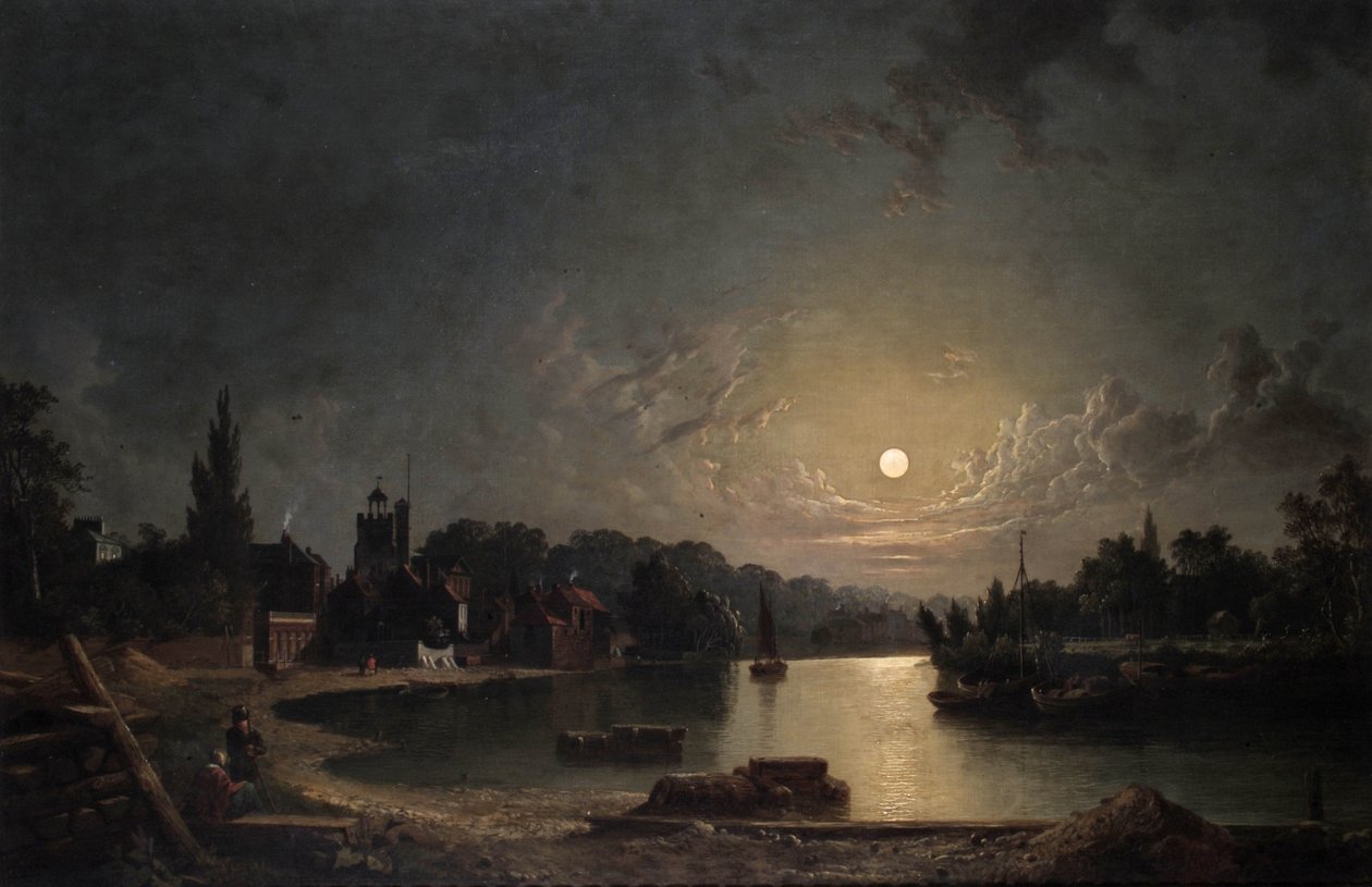 Ay Işığında Twickenham, 1835 by Henry Pether