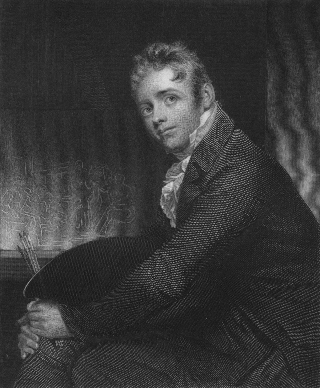 David Wilkie, Av. R.A., 1834. by Henry Robinson
