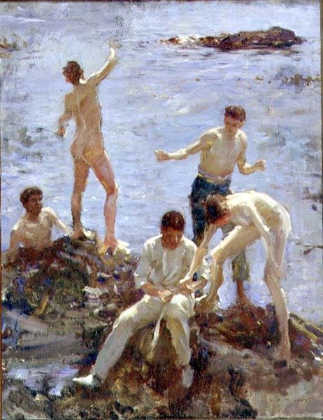 erkekler banyo by Henry Scott Tuke