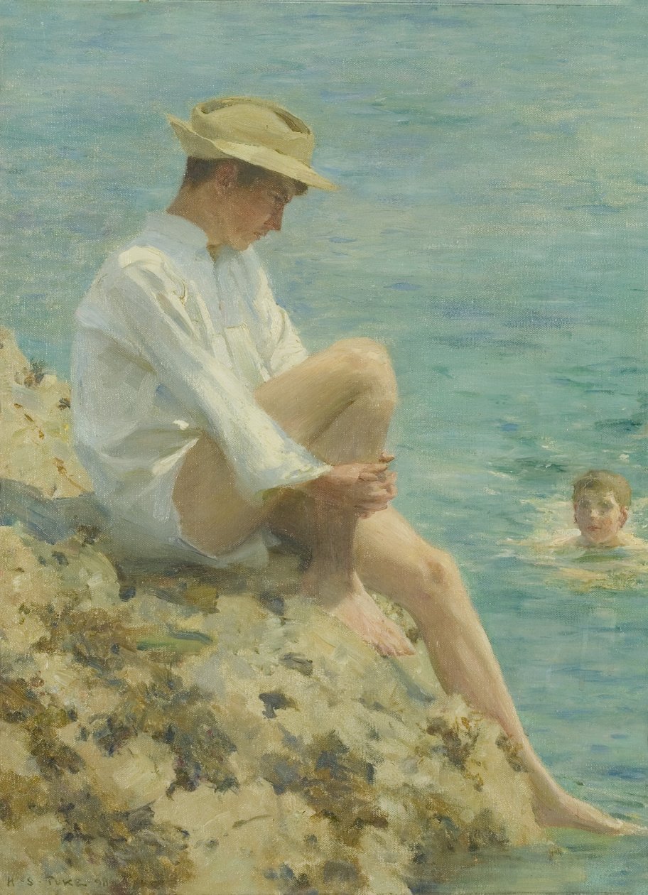 erkekler banyo by Henry Scott Tuke