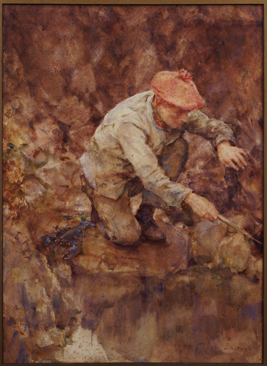 ağ ıstakoz by Henry Scott Tuke