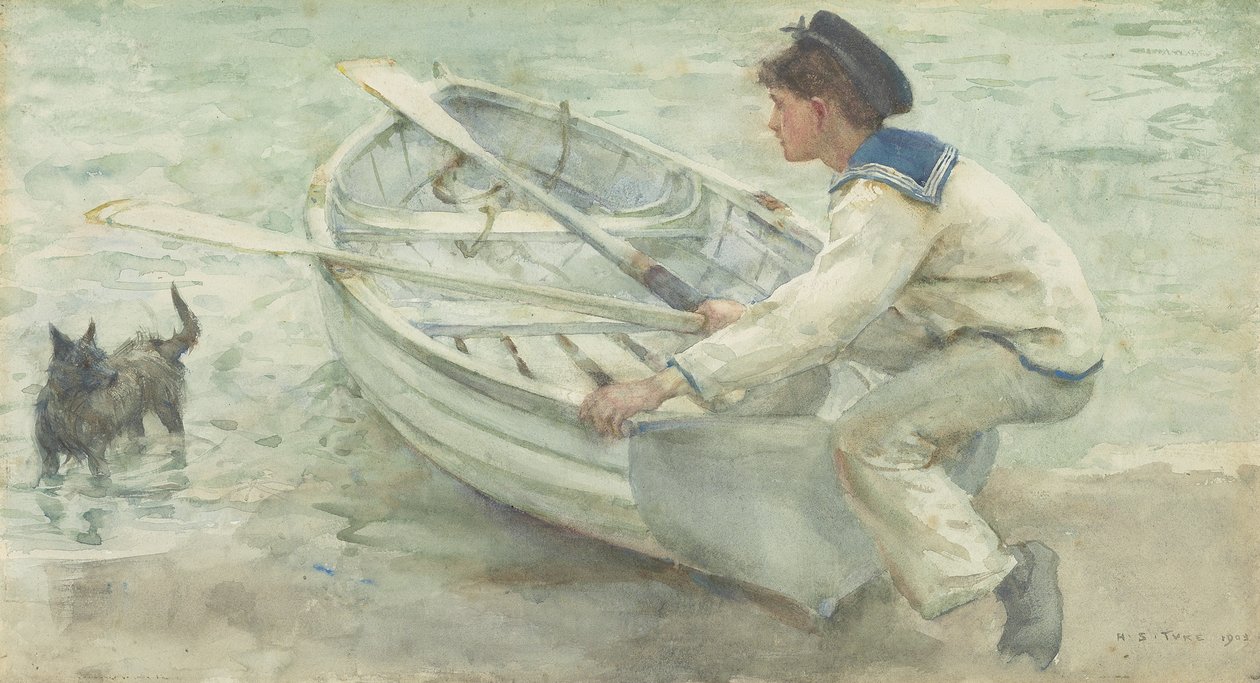 Fırlatmaya hazırlanıyor, 1903 by Henry Scott Tuke