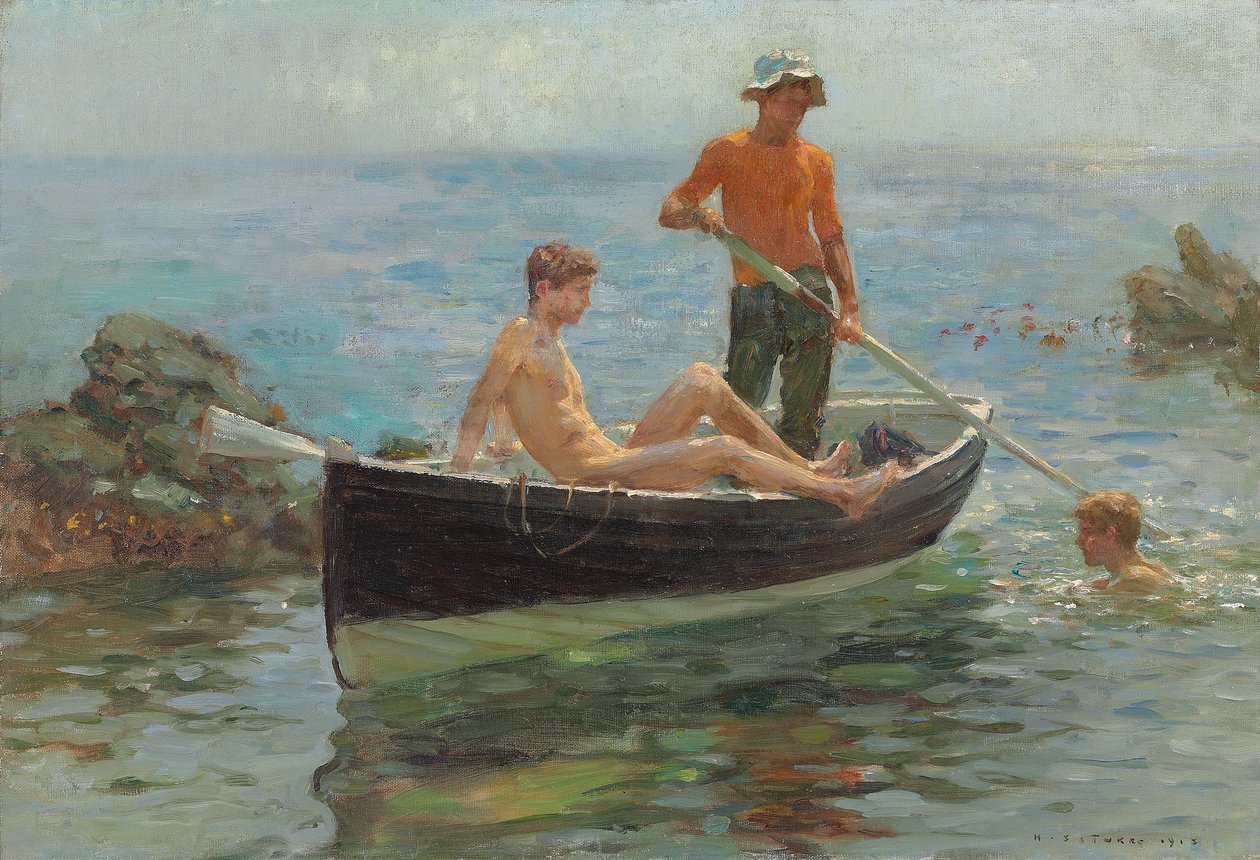 turuncu mayo, 1913 by Henry Scott Tuke