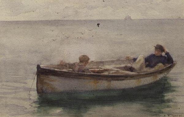 Kürekli Teknede İki Erkek by Henry Scott Tuke
