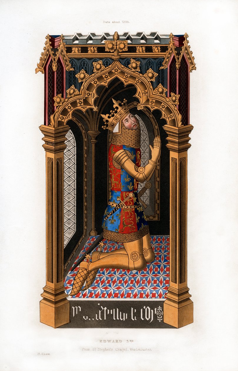 Edward III, c1355, 1843. by Henry Shaw