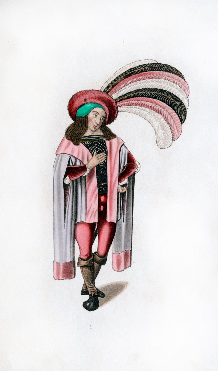 Erkek elbisesi, c1480, 1843. by Henry Shaw