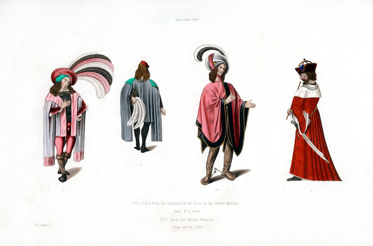 Erkek elbisesi, c1480, 1843. by Henry Shaw