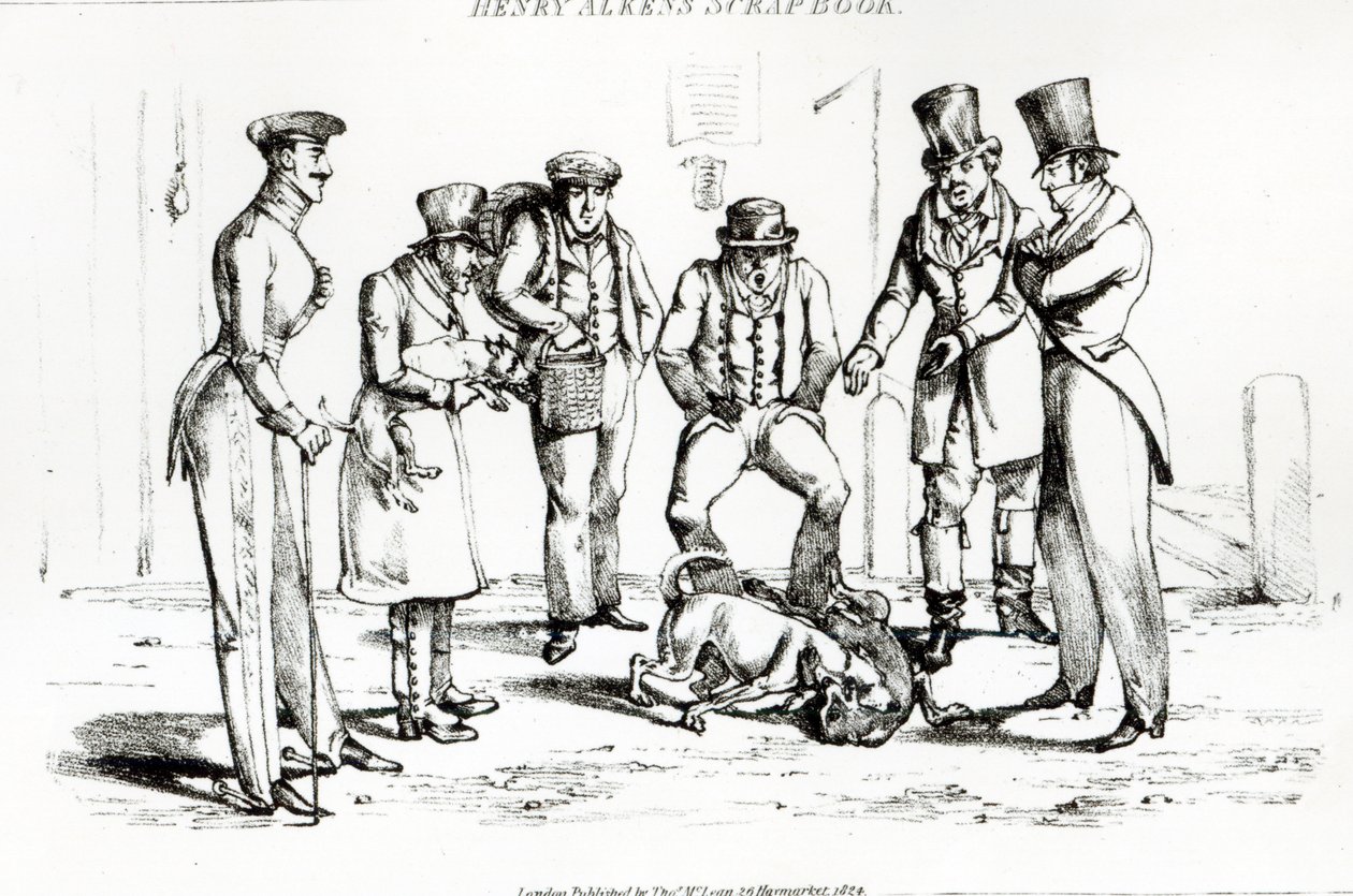 Dog Fight, 1824   by Henry Thomas Alken