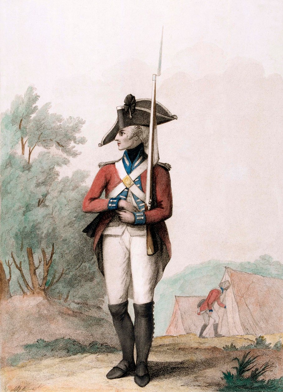 Piyade Askeri, c.1791 (nokta gravürü) by Henry William (after) Bunbury