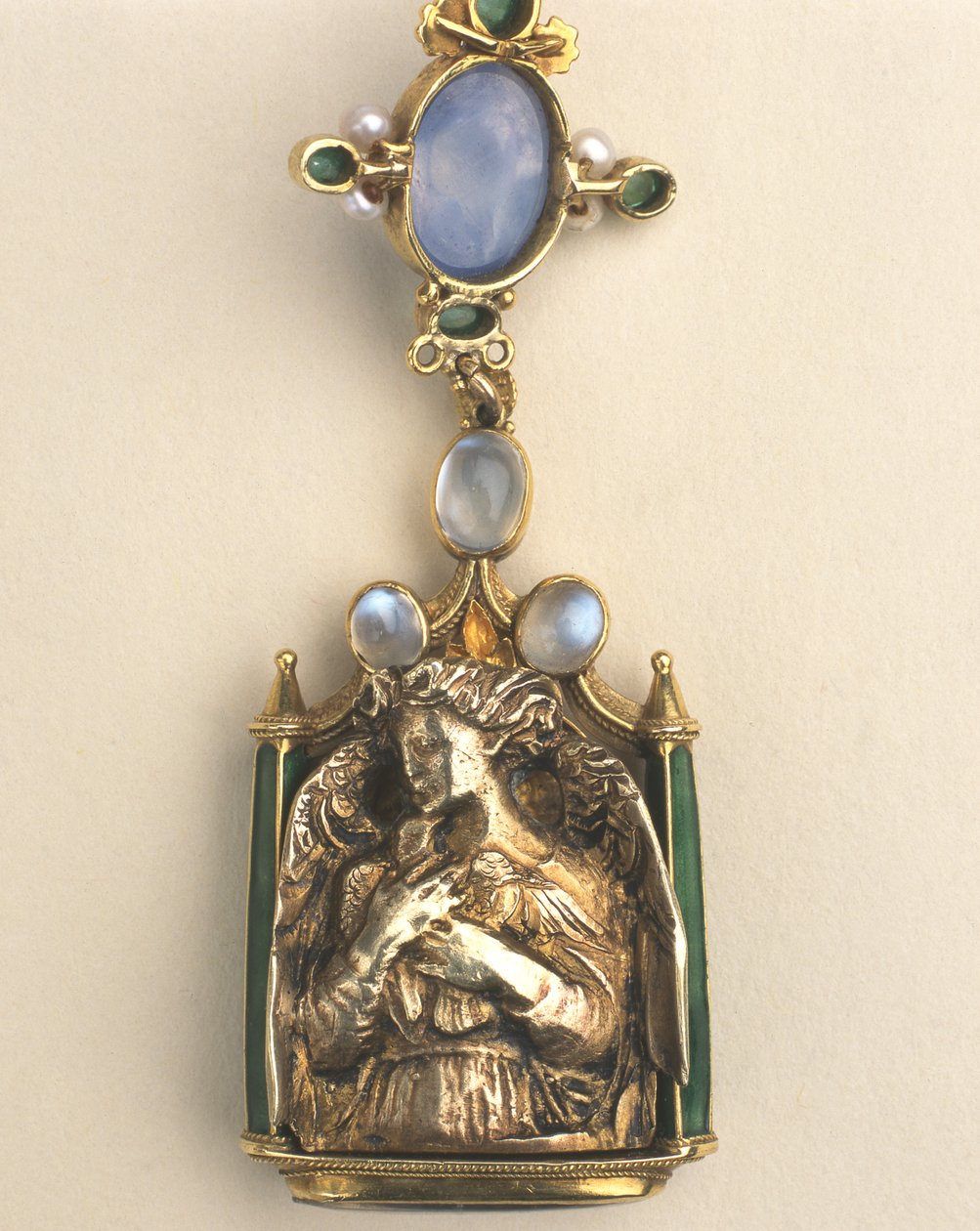 Çift taraflı askılı detay, c.1907-10 (karma teknik) by Henry Wilson