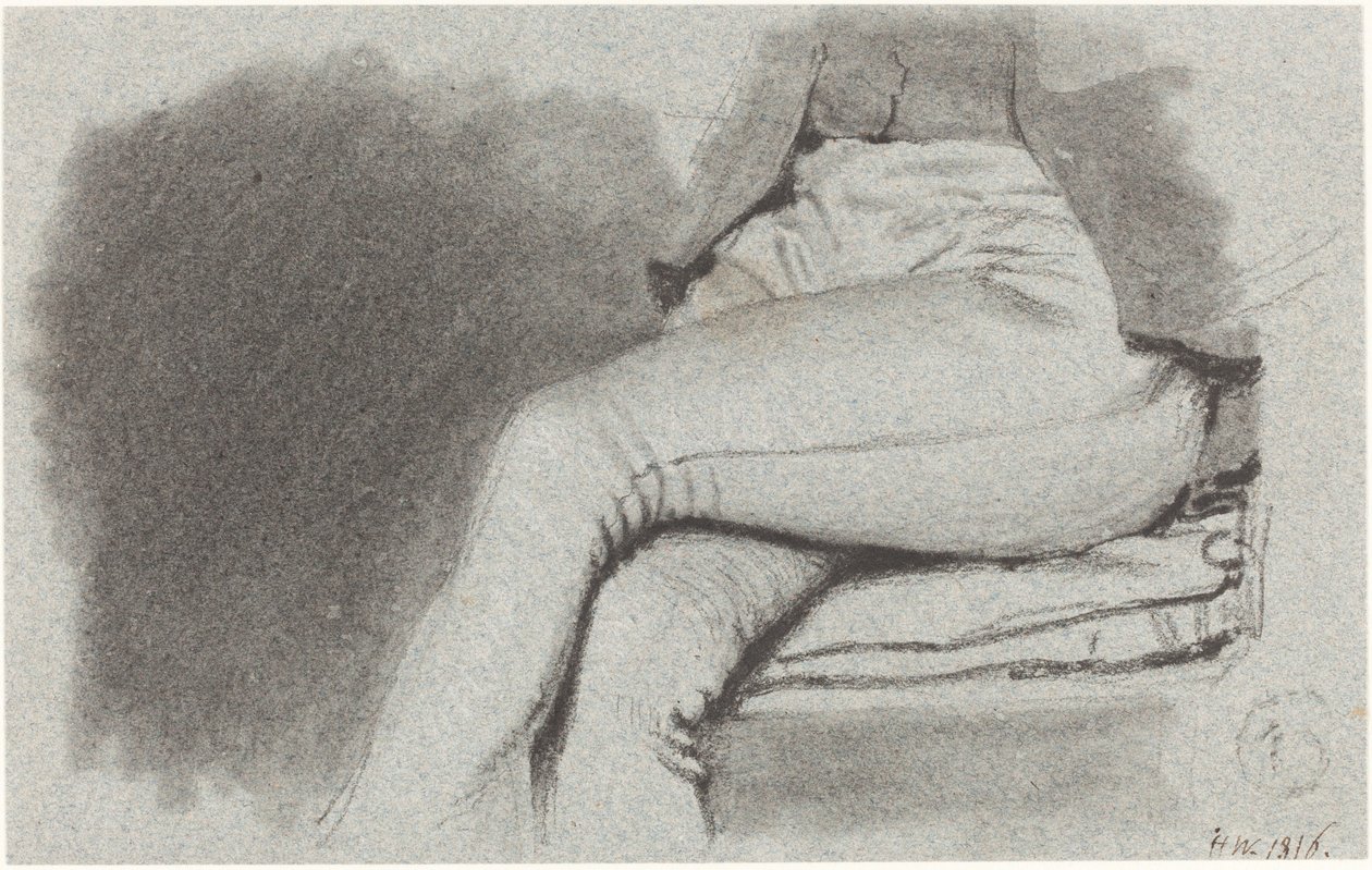 Oturan Bir Adamın Bacaklarının İncelenmesi by Henry Wyatt