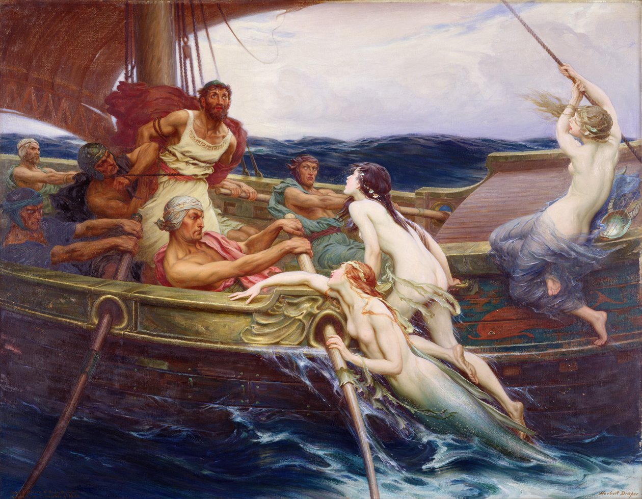 Ulysses ve Sirenler by Herbert James Draper