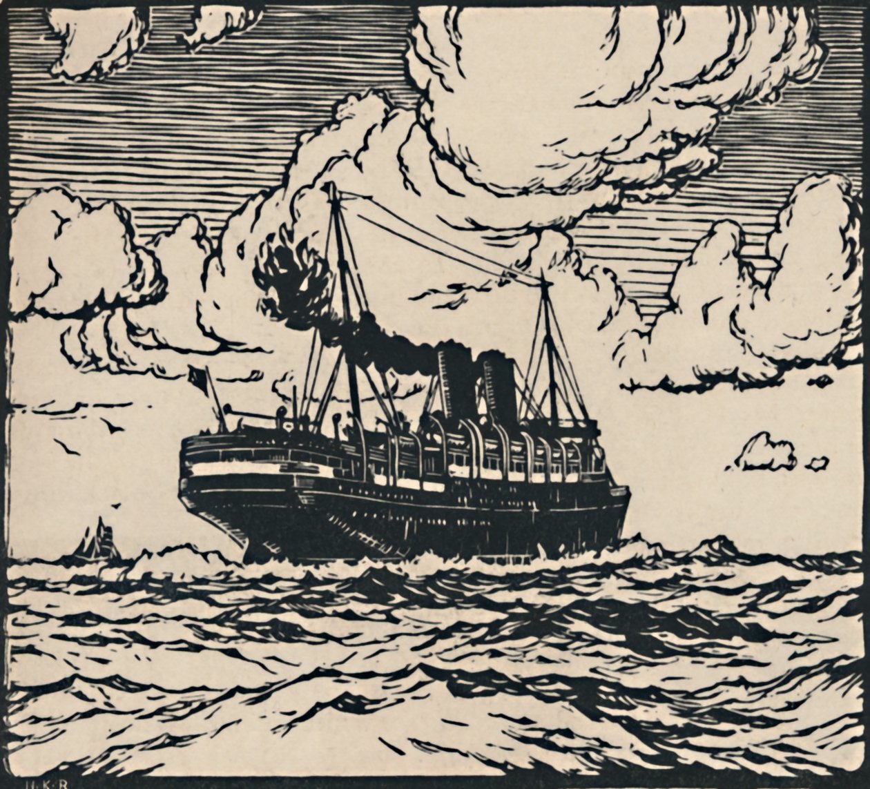 Denizde Buharlı Pişirici, 1919 by Herbert Kerr Rooke