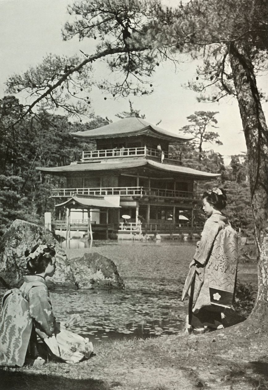 Kinkakuji Altın Köşk, 1910. by Herbert Ponting