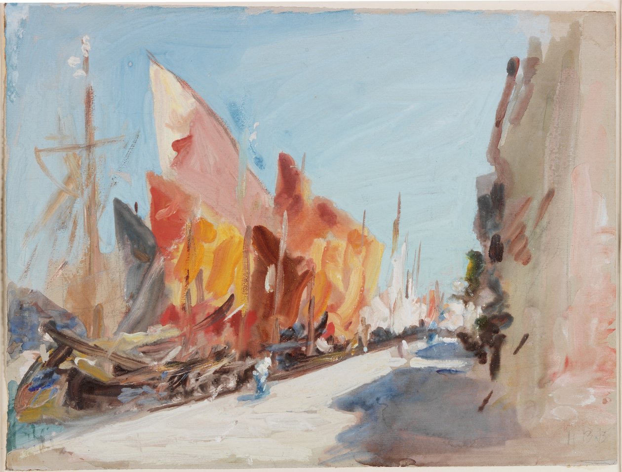 Chioggia, Rıhtımda Tekneler by Hercules Brabazon Brabazon