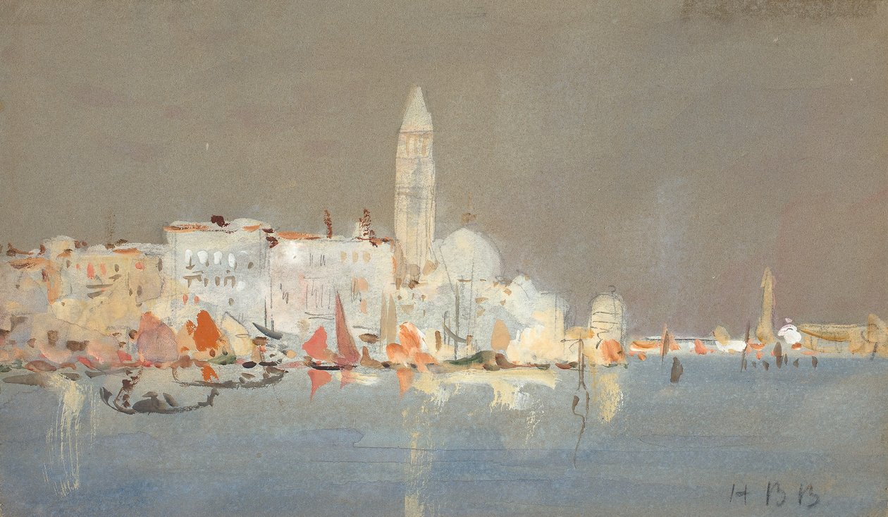 Bir Campanile ile Venedik Capriccio. by Hercules Brabazon Brabazon
