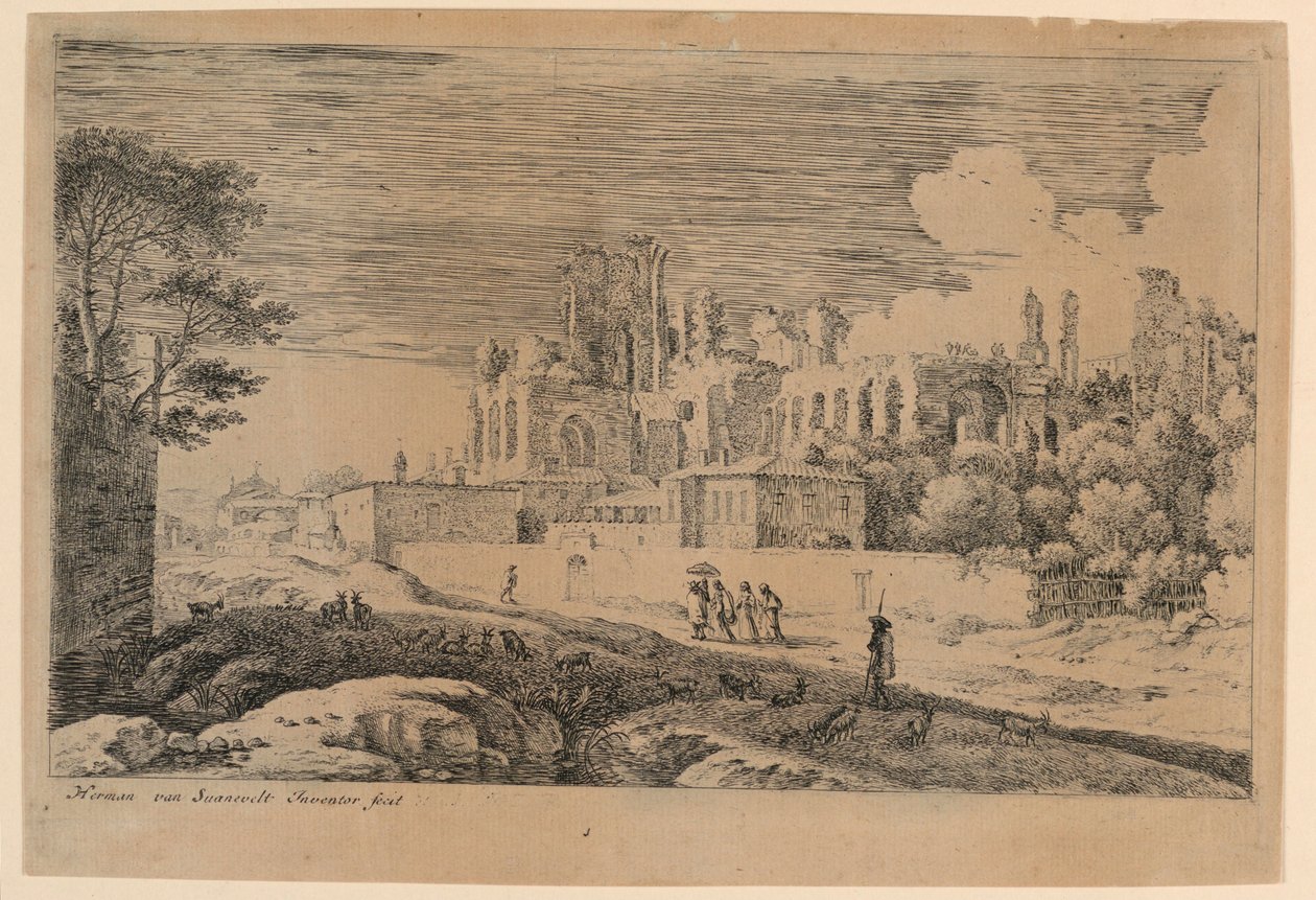 Şemsiyeli Bayan by Herman van Swanevelt