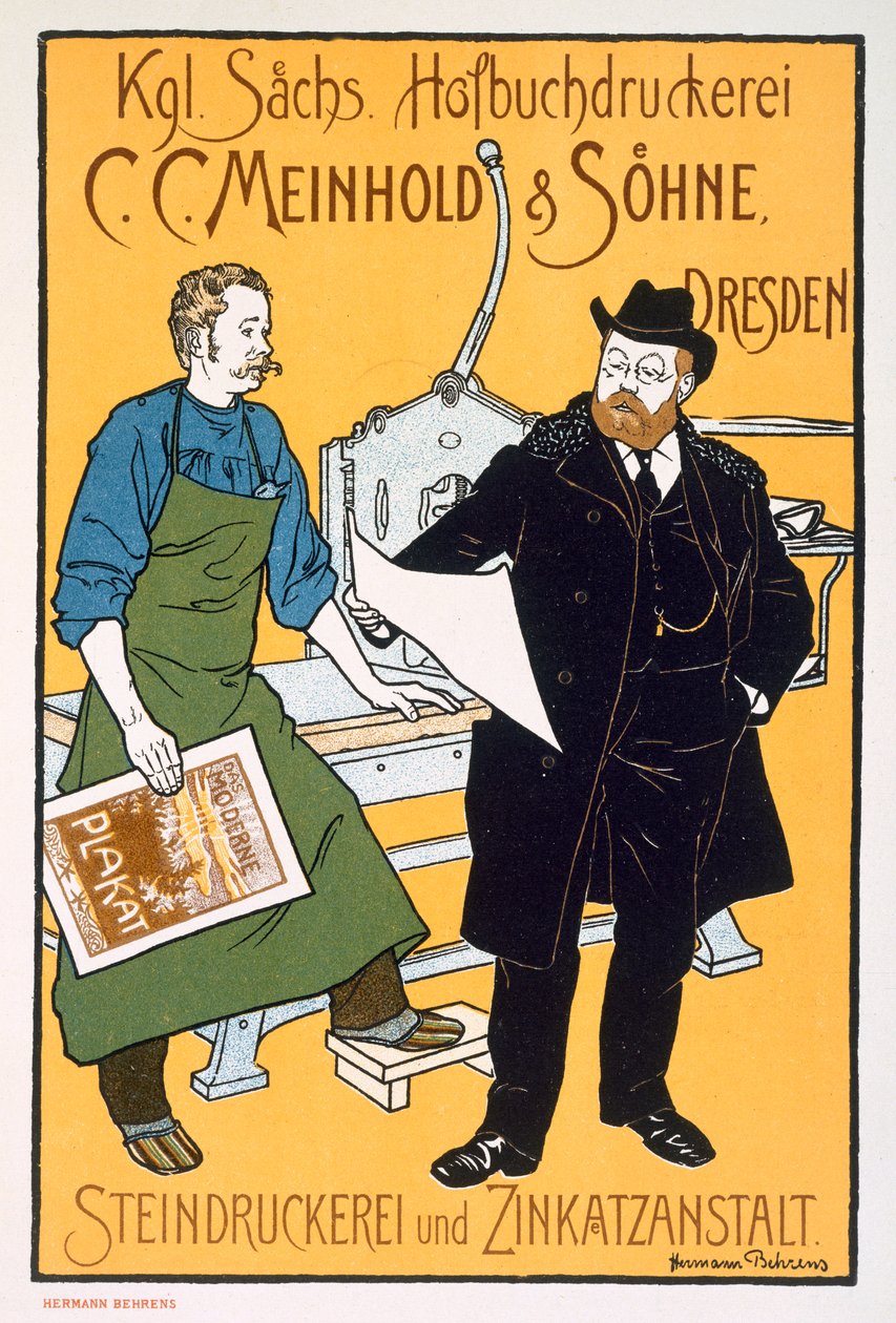 Pster reklamcılığı CC Meinhold ve Sons litografçıları, Dresden by Hermann Behrens