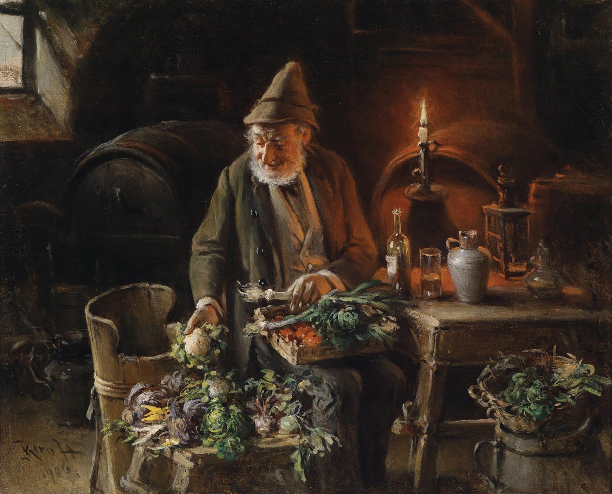 Şarap mahzenindeki manav by Hermann Kern