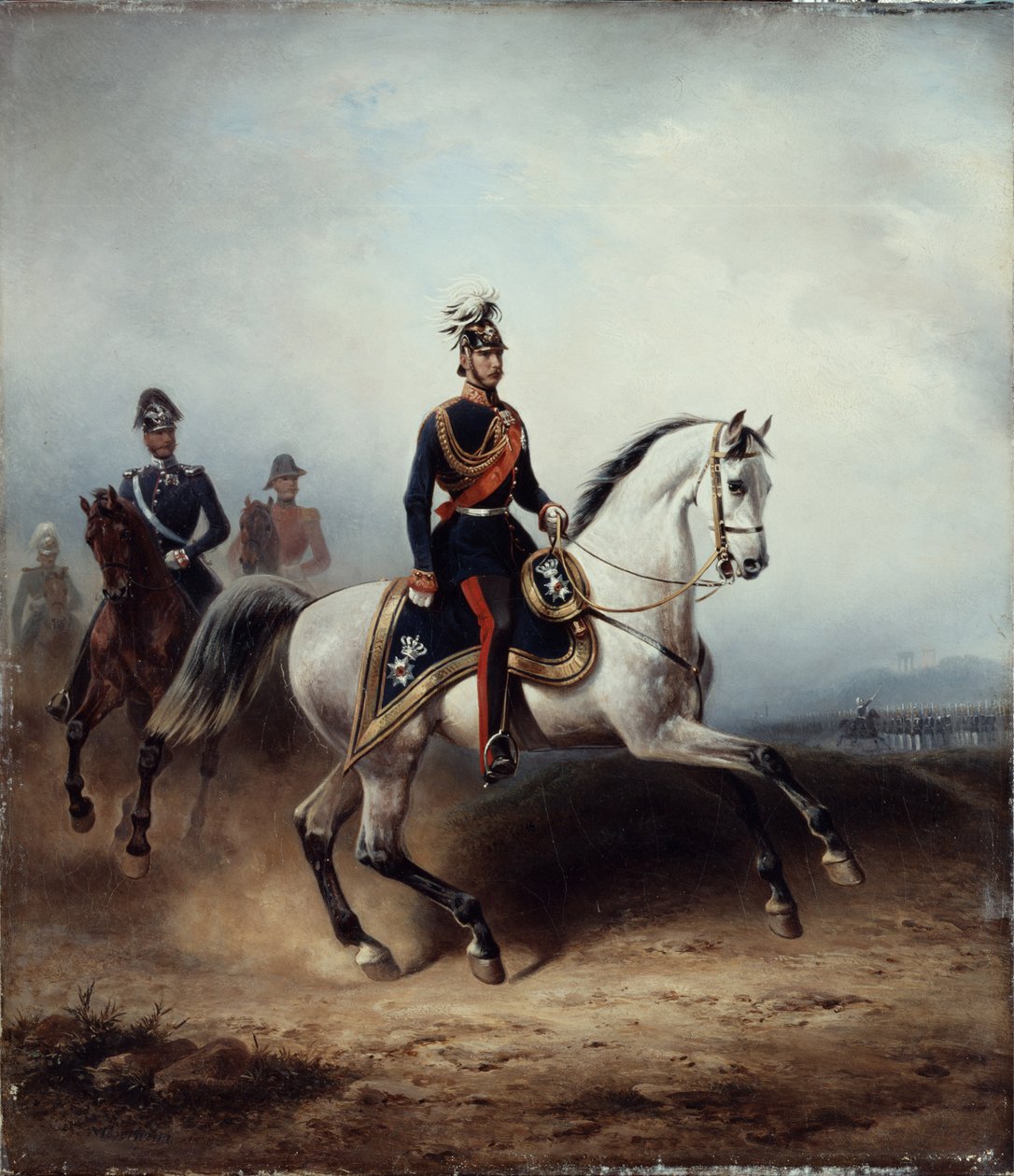 Frederick III Wilhelm on the Bornstedter Field, 1858  by Hermann Meyerheim