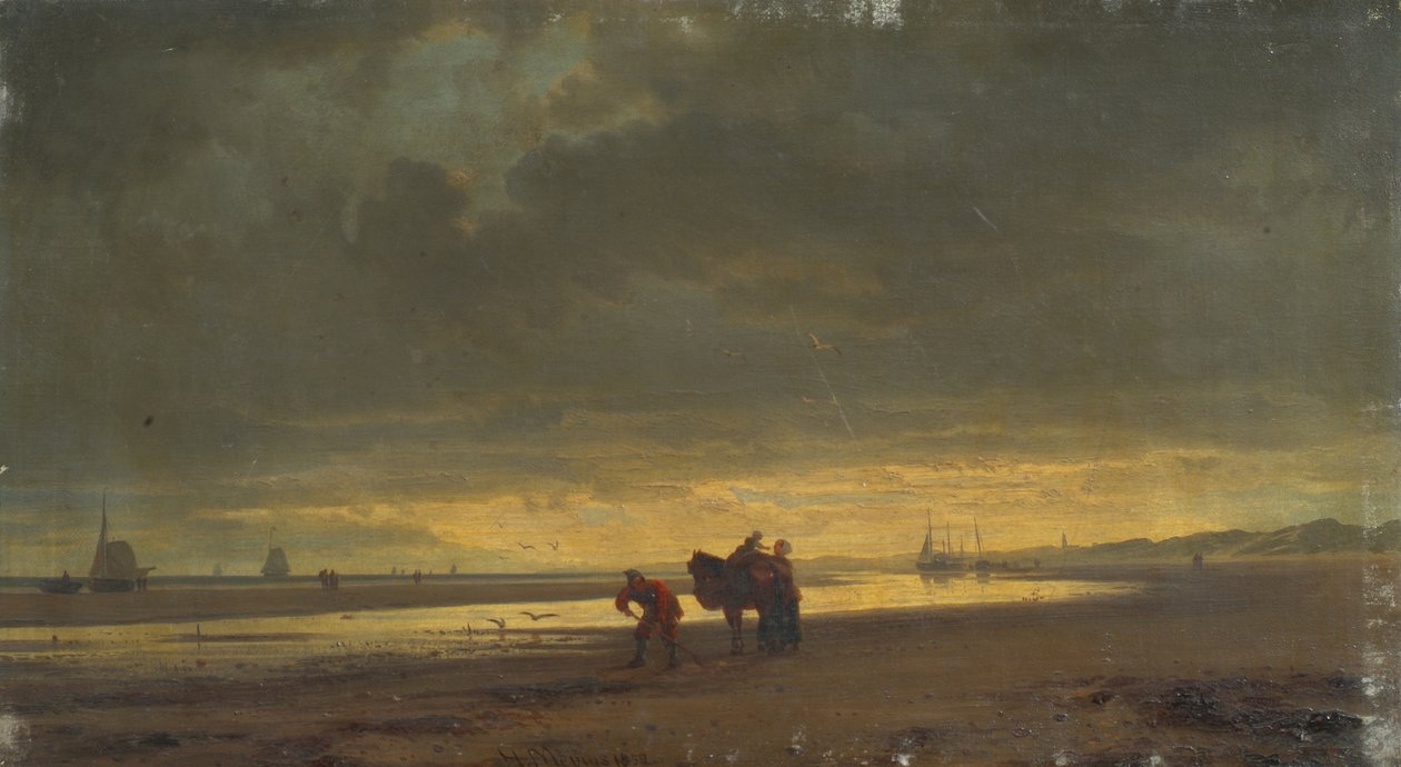 Düşük gelgit Hollanda deniz kıyısı by Hermann Mevius