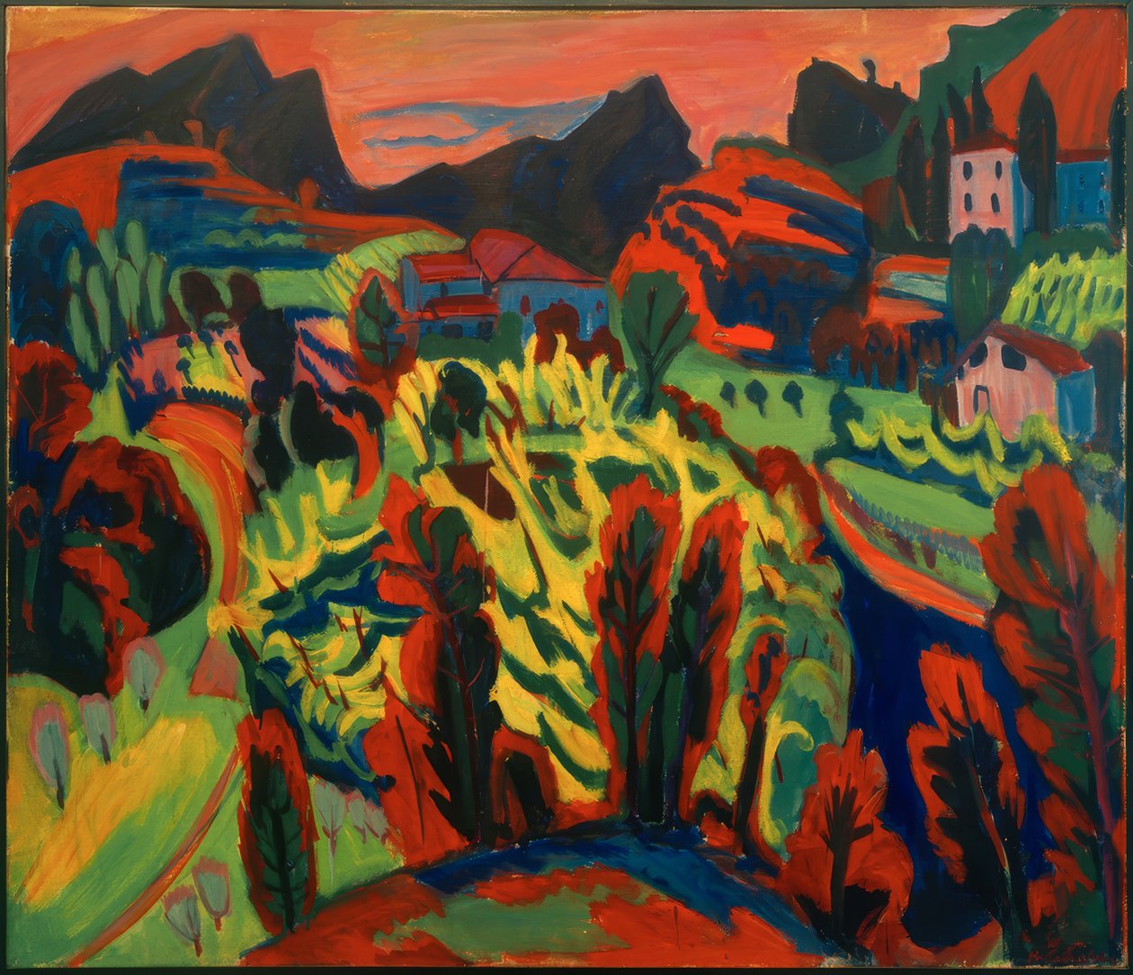 Ticino dağ manzarası by Hermann Scherer