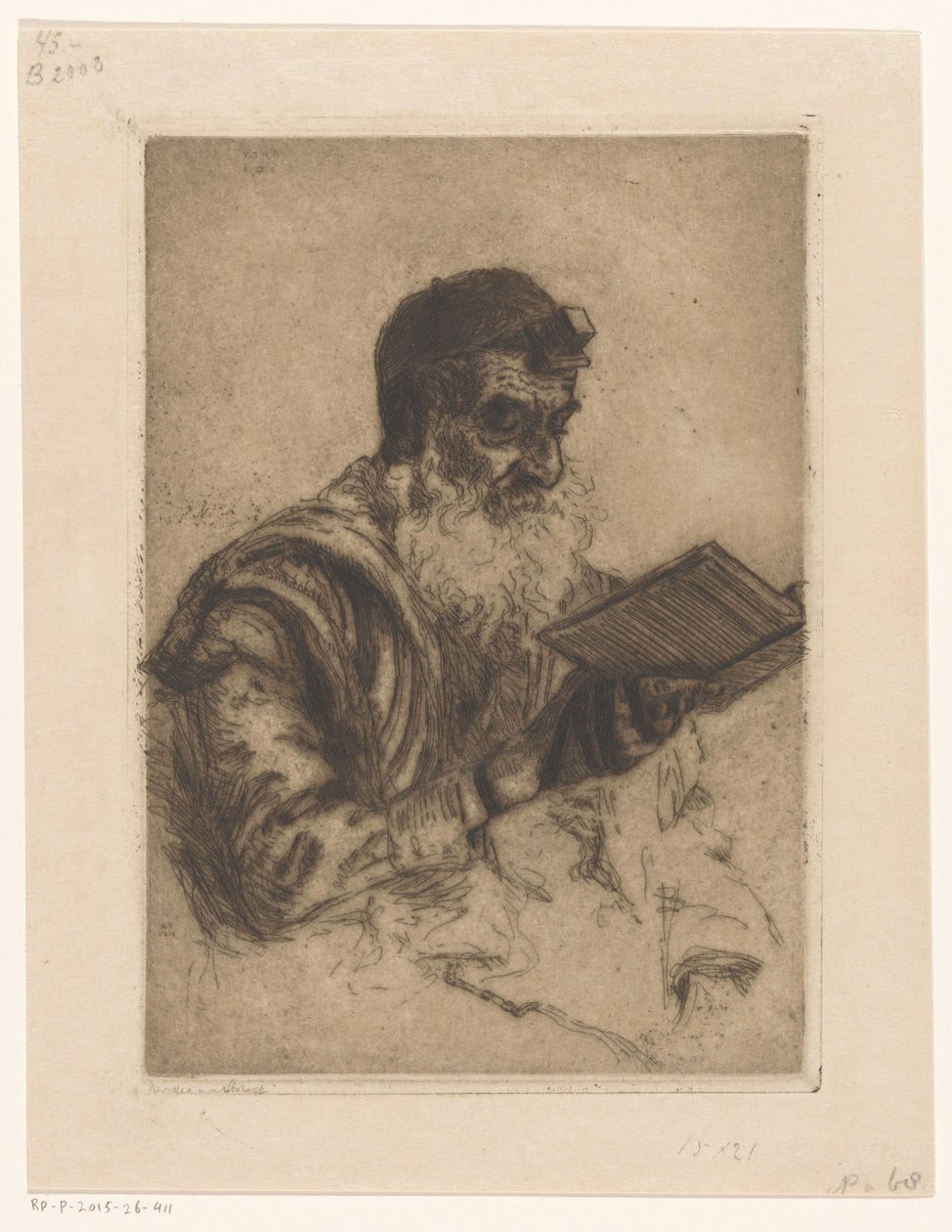 Yahudi adam dua by Hermann Struck (signed by artist)