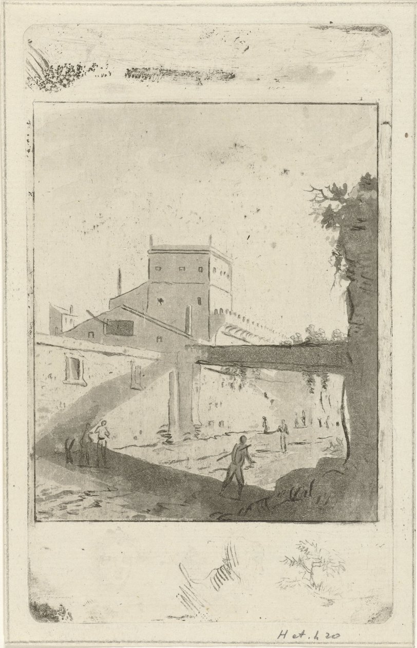 şehir manzarası İtalyan manzarası by Hermanus Fock