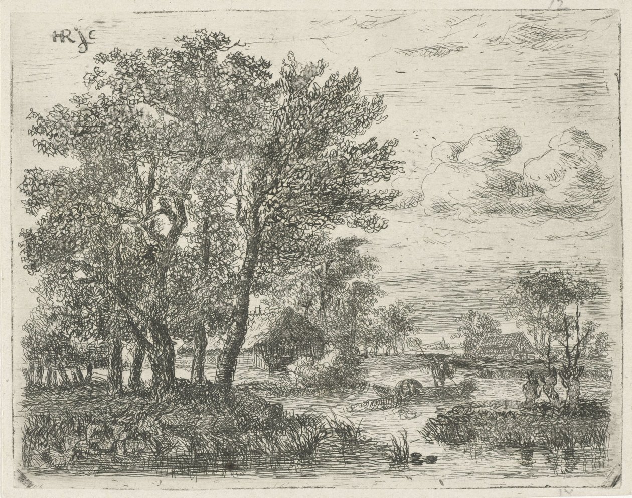 Bir teknede balıkçılar by Hermanus Jan Hendrik van Rijkelijkhuysen