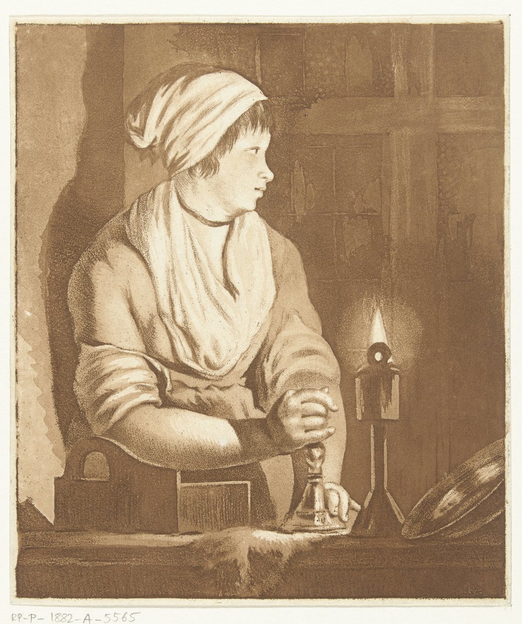 şamdan ile hizmetçi by Hermanus van Brussel