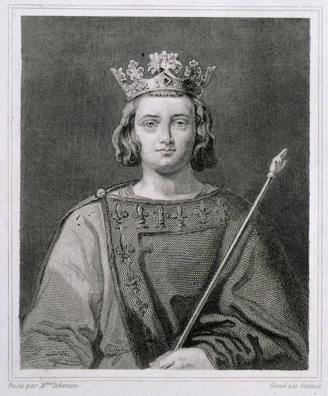 Charles IV Fair (1294-1328) Fransa Kralı, Giroux tarafından kazınmış by Herminie Deherain