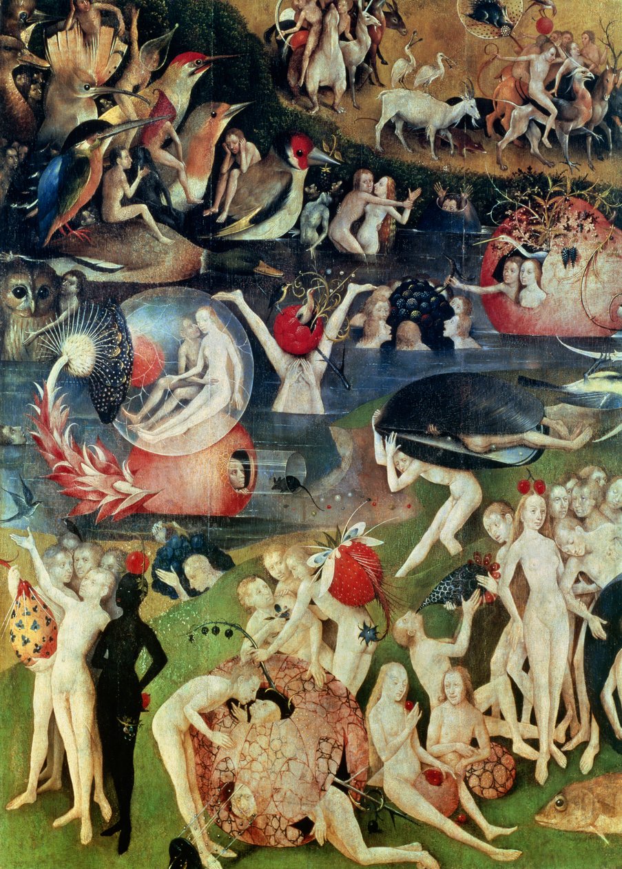 Dünyevi Zevkler Bahçesi: Lüks Alegori, orta panel detayı, c.1500 by Hieronymus Bosch