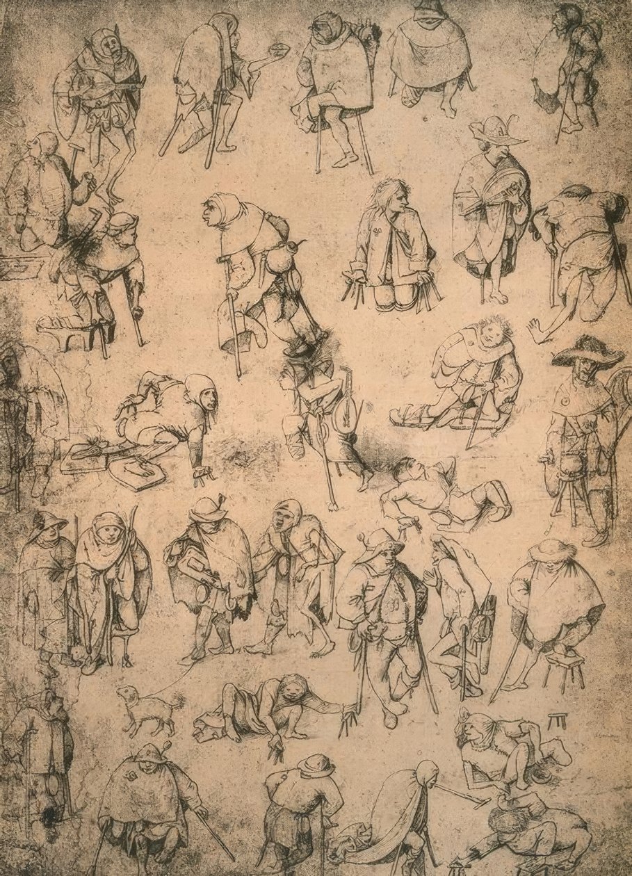 Sakatlar, dilenciler ve dilencilik yapan müzisyenler by Hieronymus Bosch
