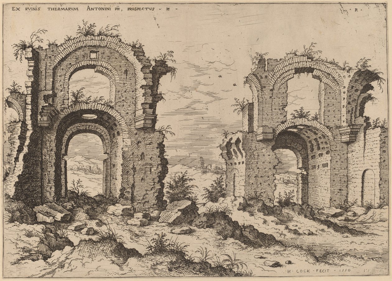 Diocletianus Hamamlarının İkinci Görünümü by Hieronymus Cock