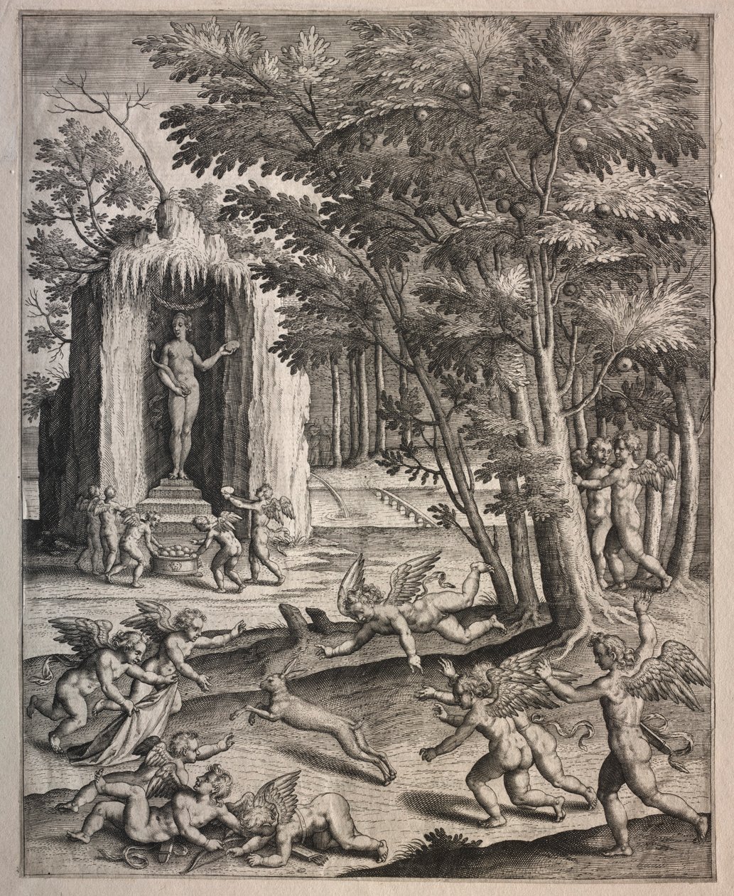 Cupids Oyunda. by Hieronymus or Jerome Wierix