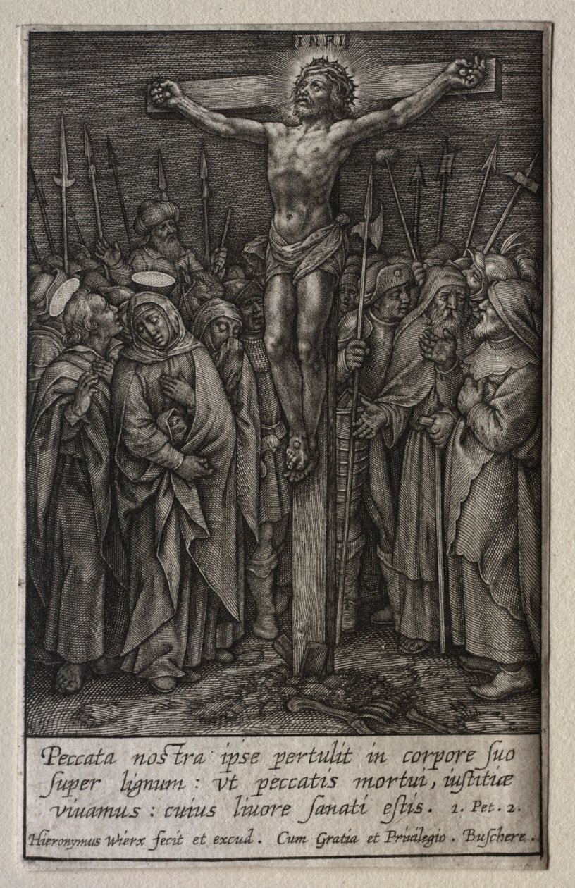 Tutku: Çarmıha Gerilme. by Hieronymus or Jerome Wierix