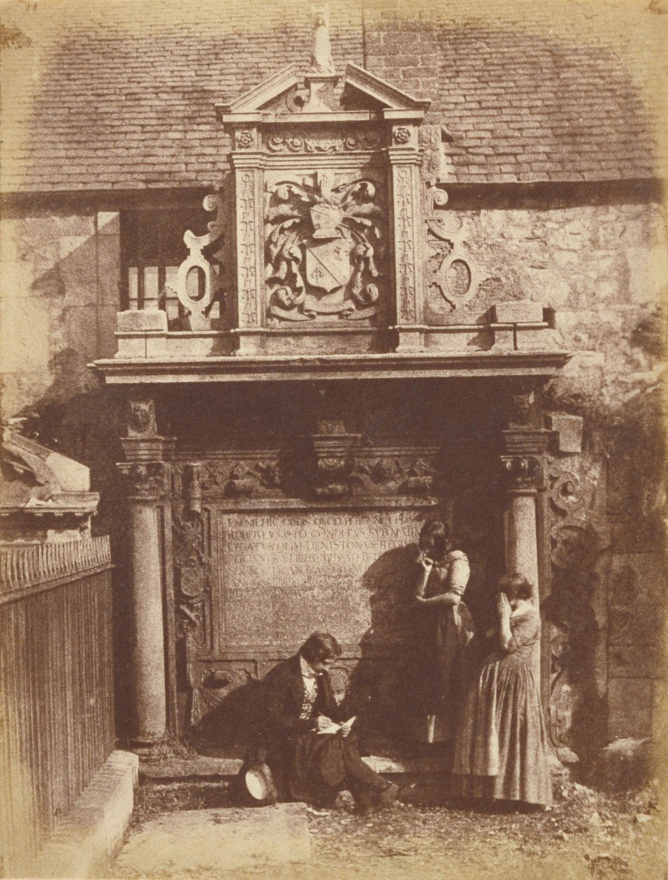 Greyfriars Churchyard, D. O. Hill ve Yeğenleri ile Dennistoun Anıtı by Hill and Adamson