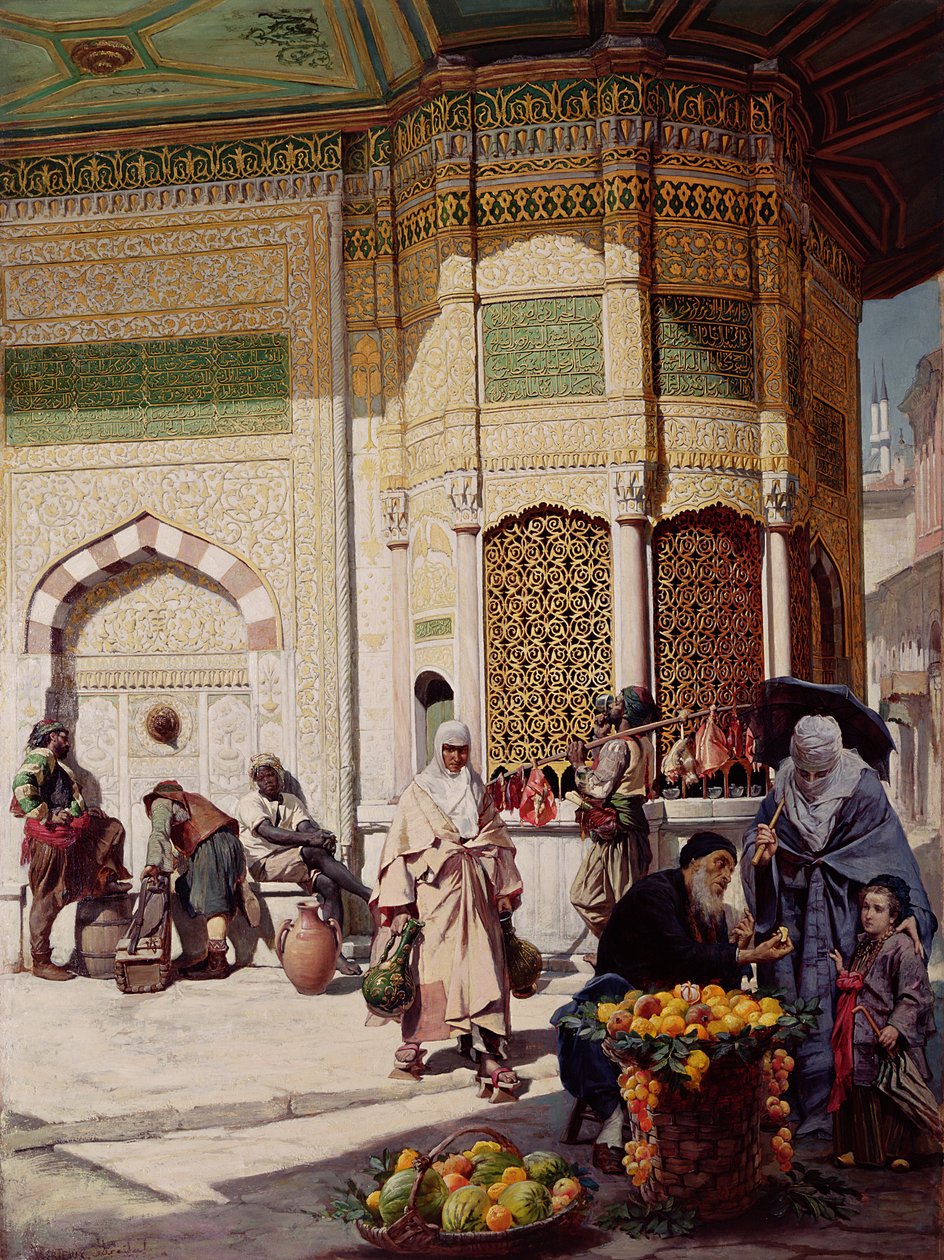 İstanbul'da Sokak Tüccarı, 1883 by Hippolyte Berteaux