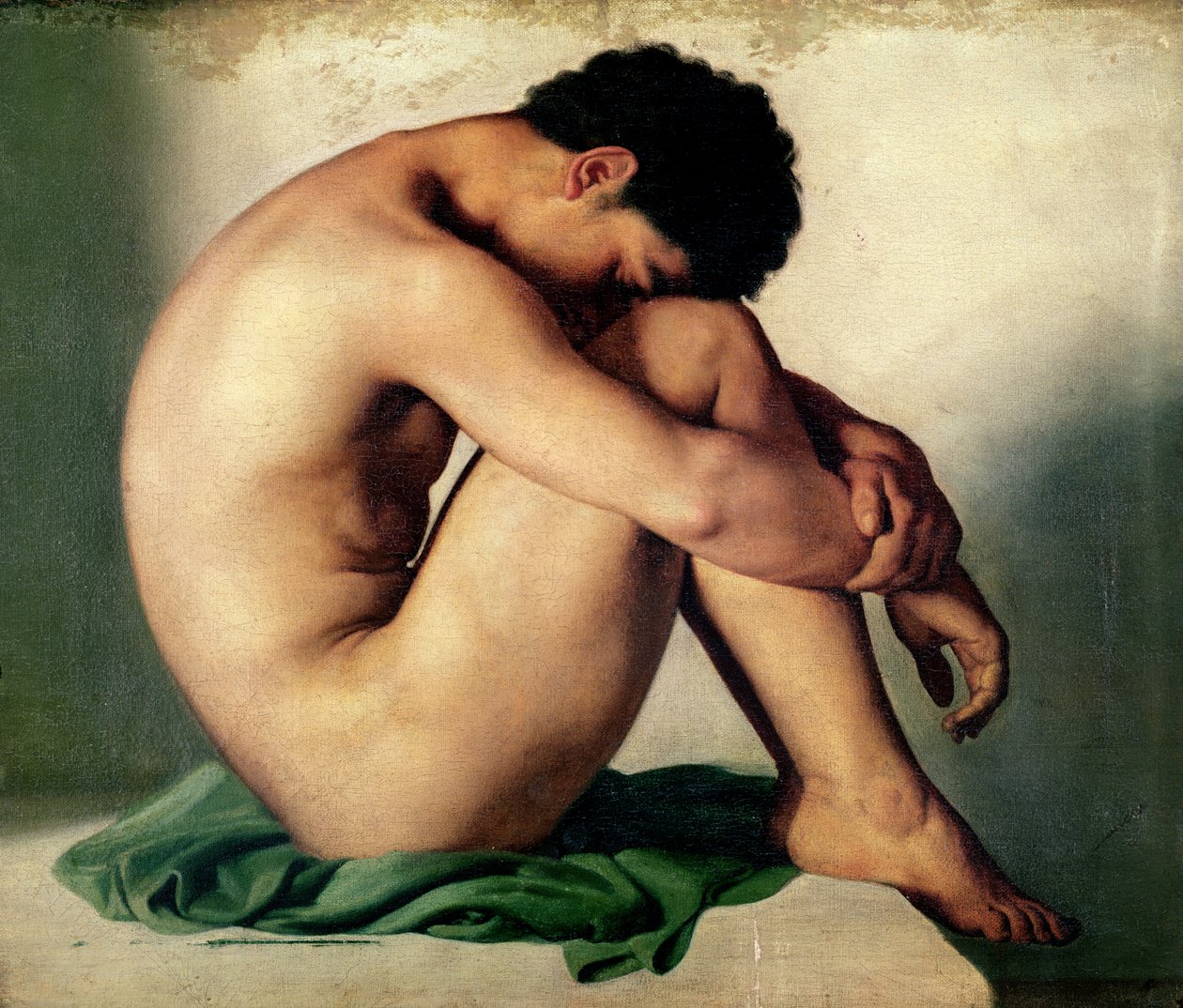 Çıplak Bir Genç Adamın Çalışması by Hippolyte Flandrin