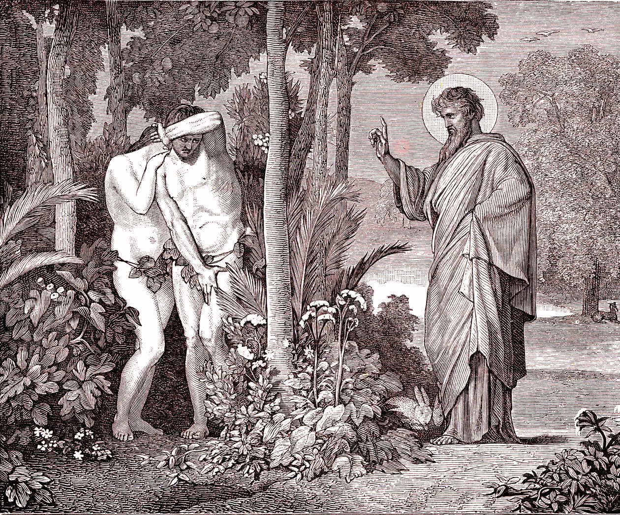 Adem ve Havva by Hippolyte Flandrin
