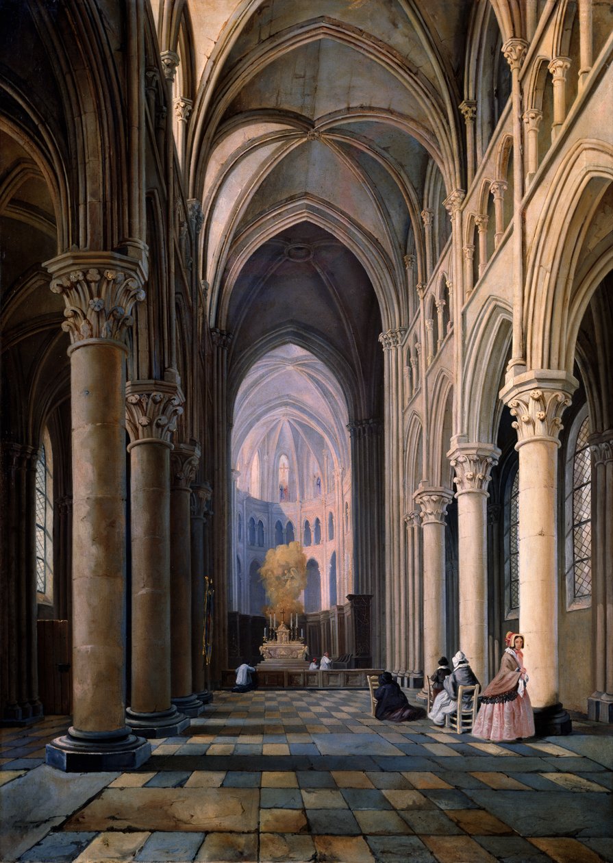 Bir Kilisenin İçi by Hippolyte Joseph Cuvelier