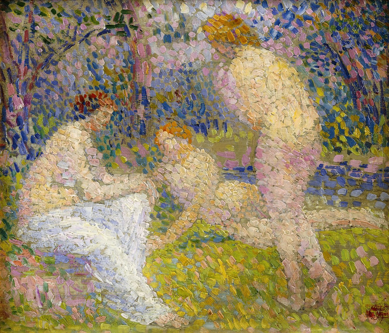banyo yapanlar; yüzücüler, by Hippolyte Petitjean