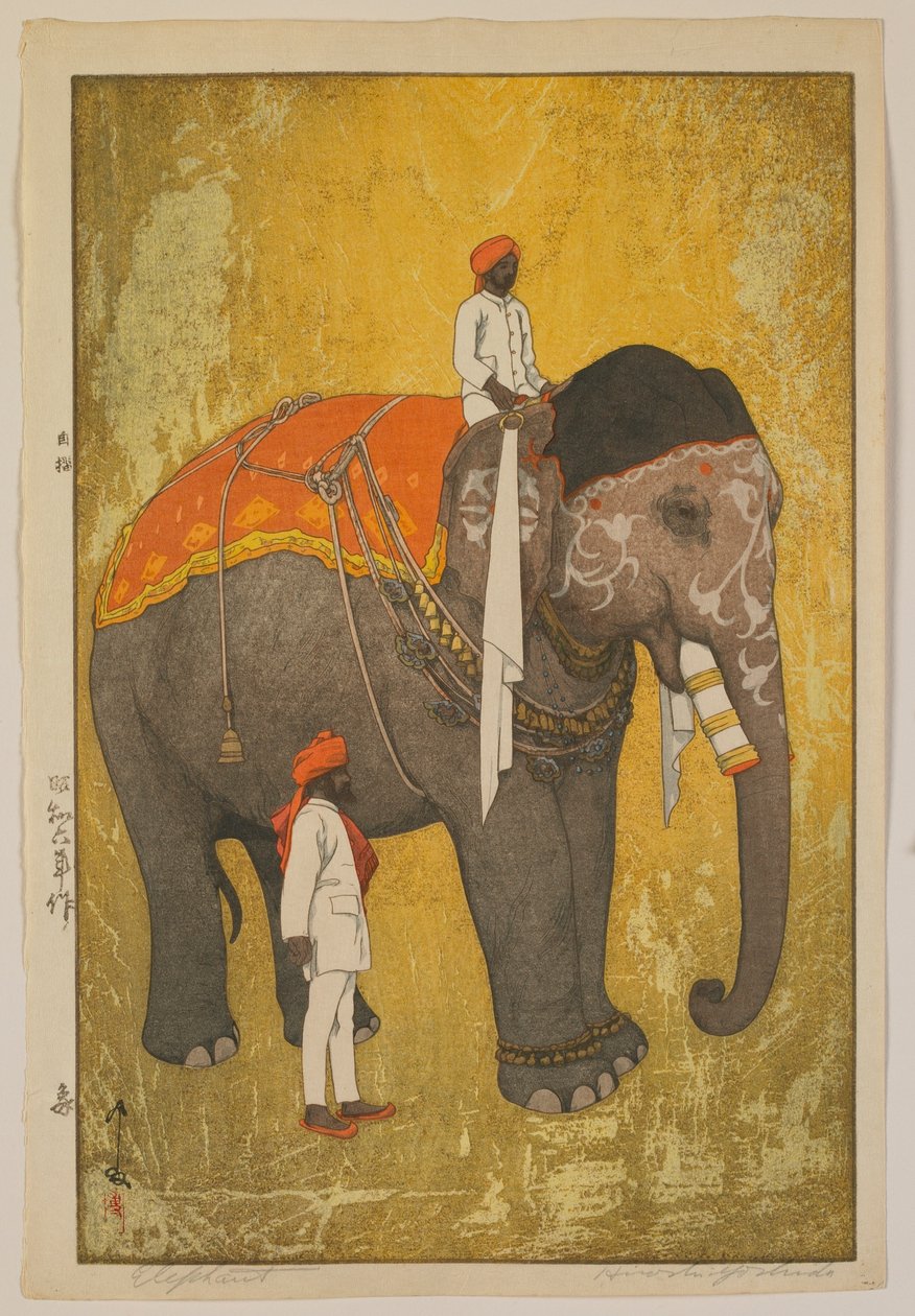 Fil, Showa dönemi by Hiroshi Yoshida