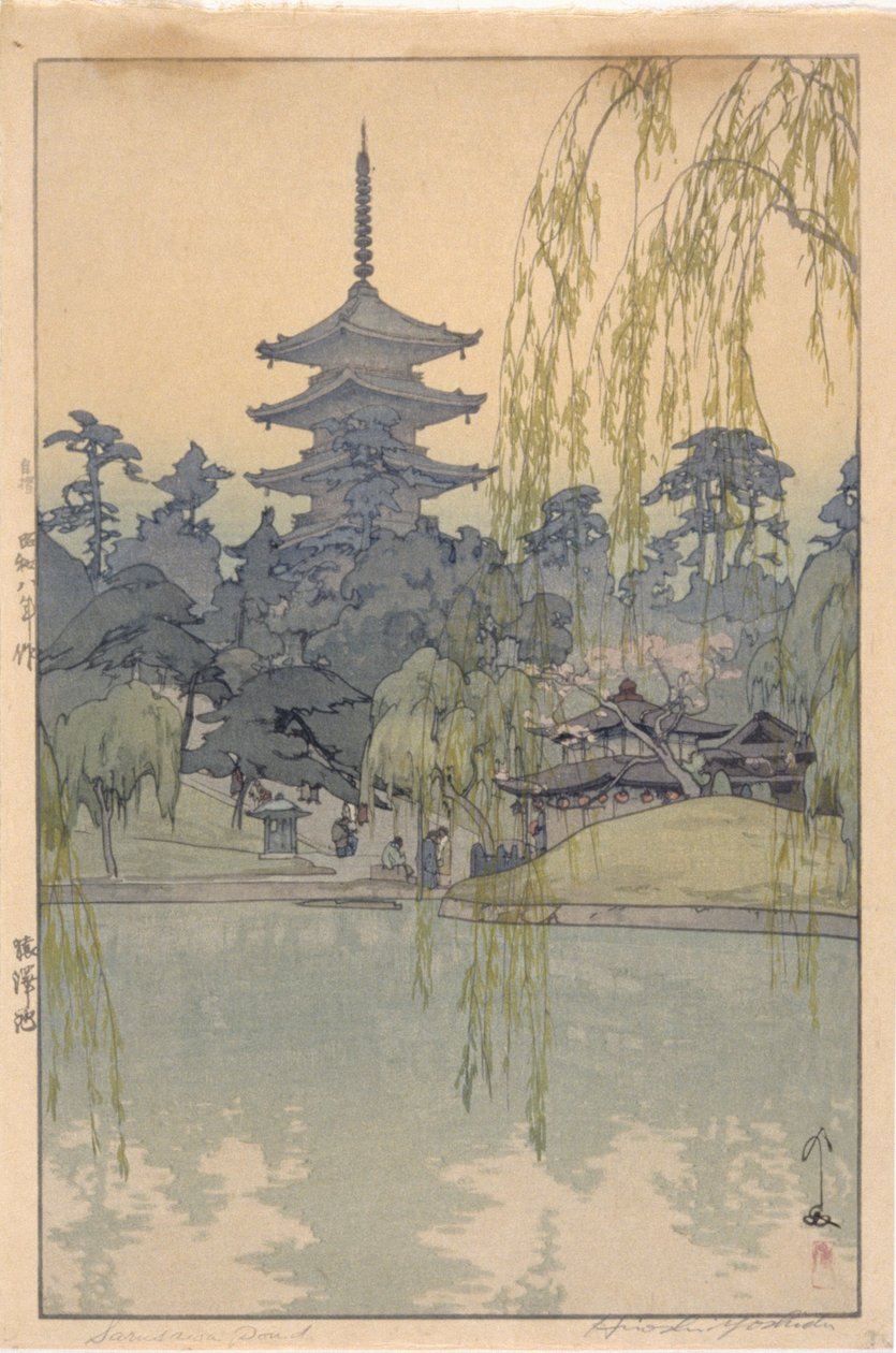 Sarusawa Göleti (renkli tahta baskı) by Hiroshi Yoshida