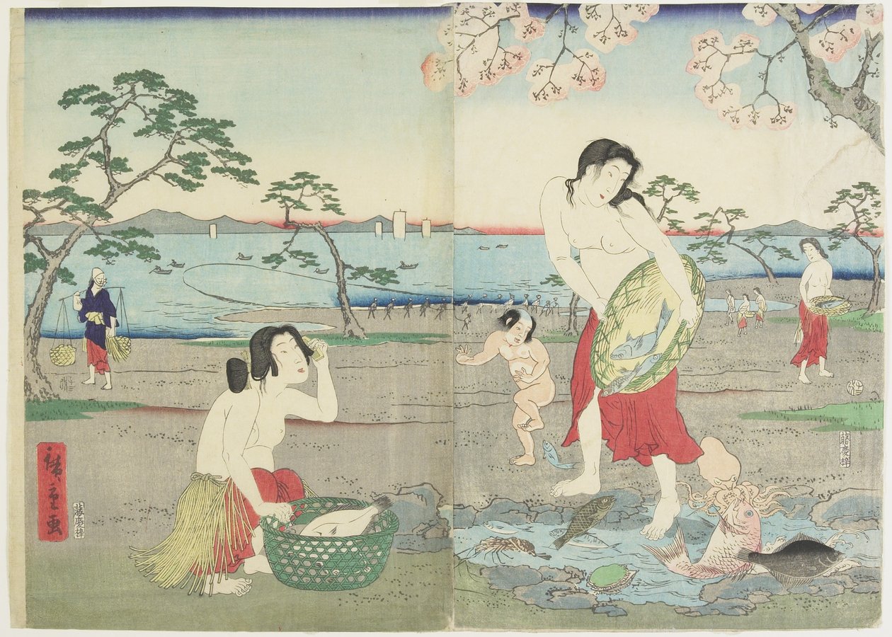(Balıkçılar), Mart 1864 by Hiroshige II